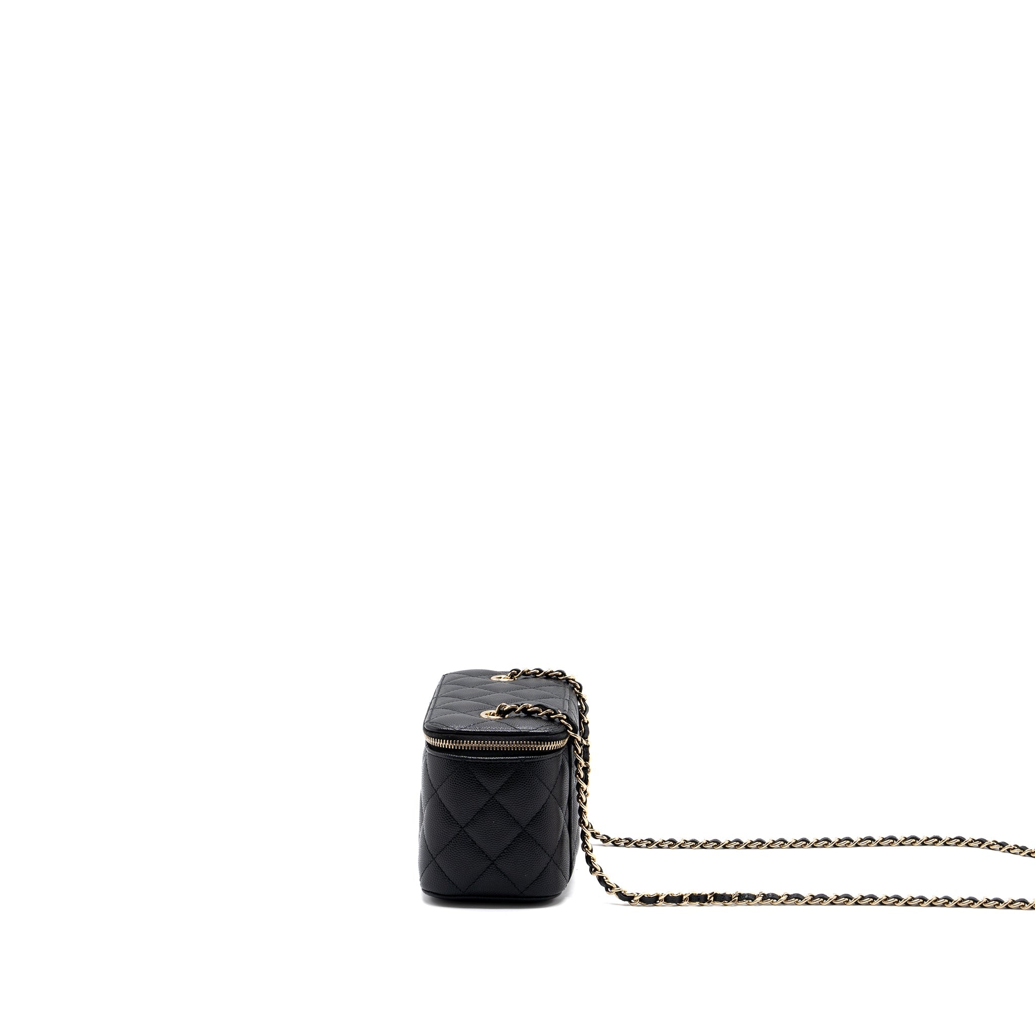 CHANEL LONG VANITY CASE CAVIAR BLACK LGHW
