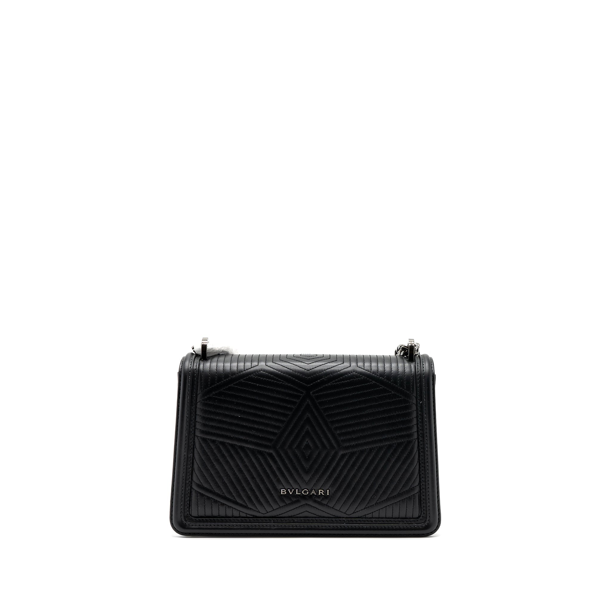 BVLGARI SERPENTI FOREVER FLAP BAG CALFSKIN BLACK RUTHENIUM HARDWARE