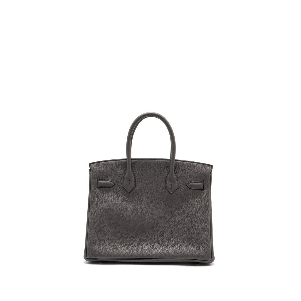 HERMES BIRKIN 30 TOGO LEATHER GRIS ETAIN RGHW