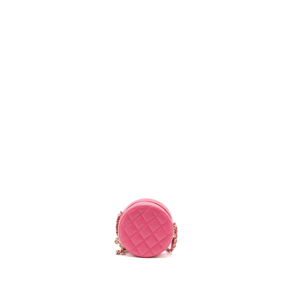 CHANEL ROUND VANITY WITH CHAIN CAVIAR PINK LGHW