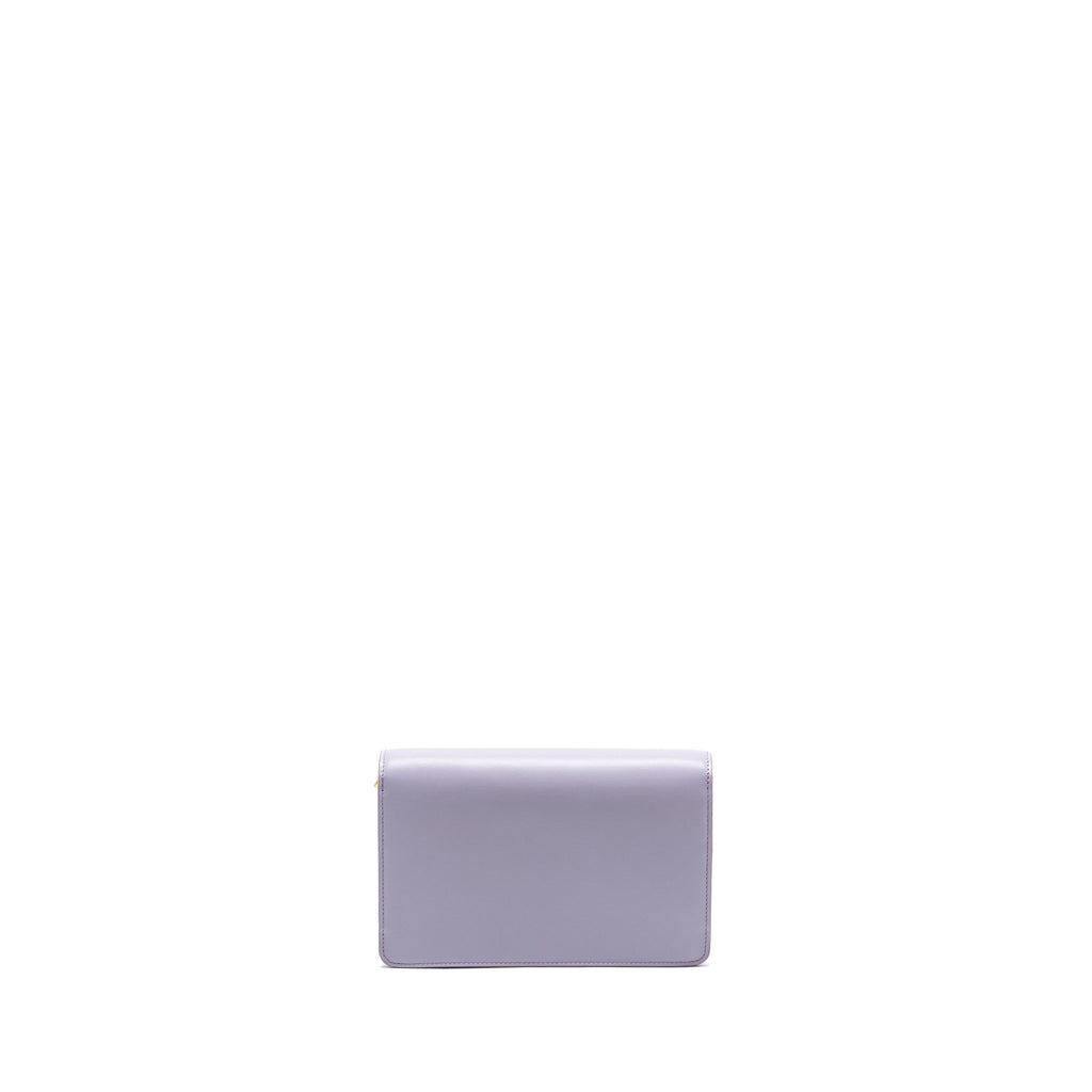 CELINE TRIOMPHE WALLET ON CHAIN MARGO SHINY CALFSKIN LIGHT LAVENDER GHW