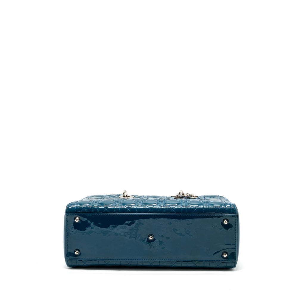 DIOR LARGE LADY DIOR PATENT BLUE SHW