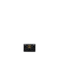CHANEL 19 FLAP CARD HOLDER LAMBSKIN BLACK GHW (MICROCHIP)