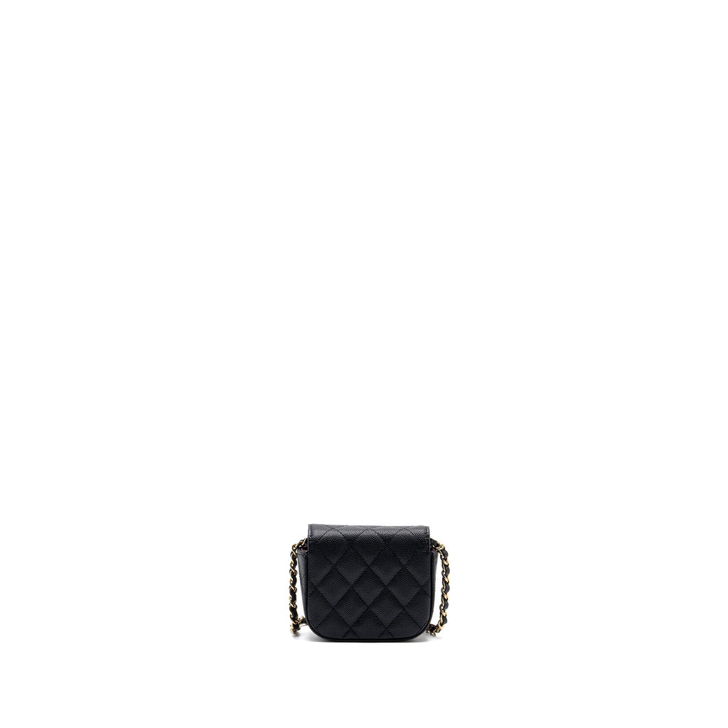 CHANEL MINI CLUTCH WITH CHAIN CAVIAR BLACK LGHW (MICROCHIP)
