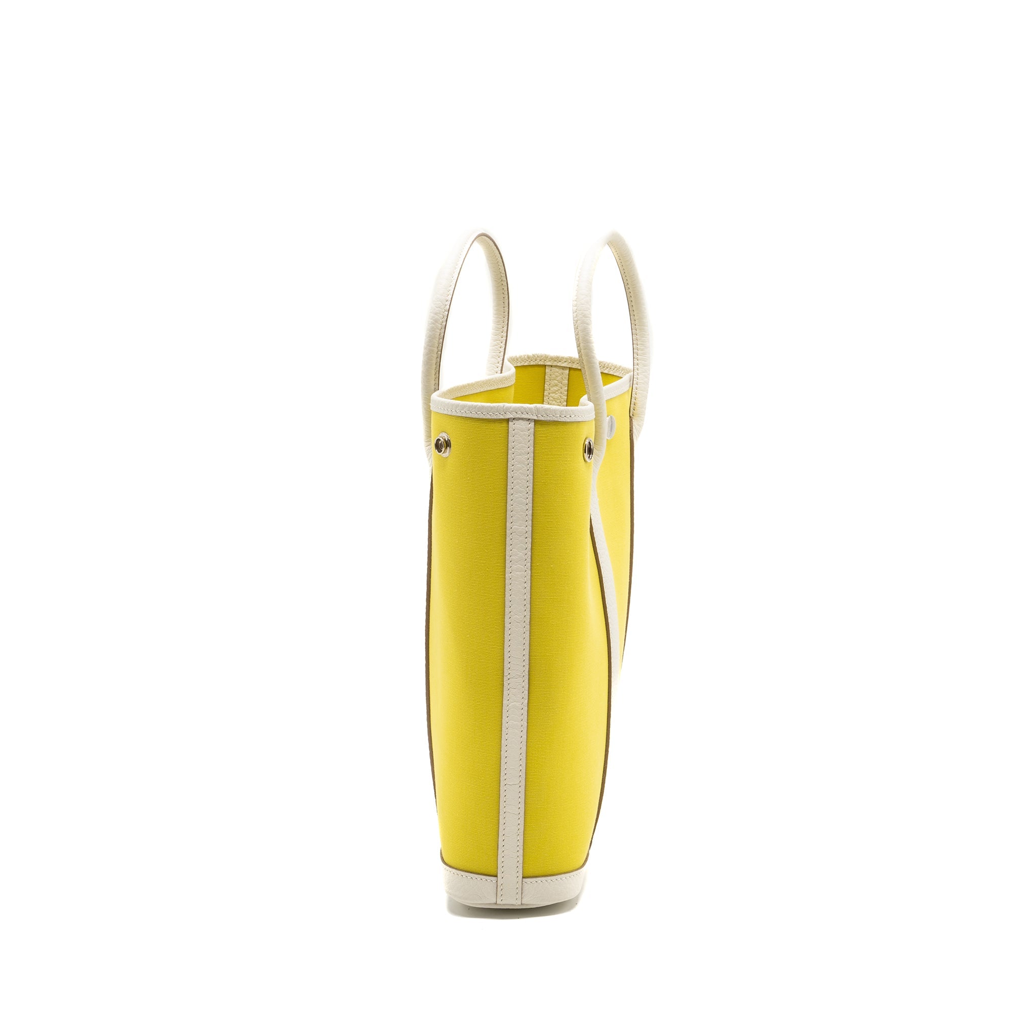 HERMES GARDEN FILE 28 CANVAS / LEATHER LIME/ BLANC SHW