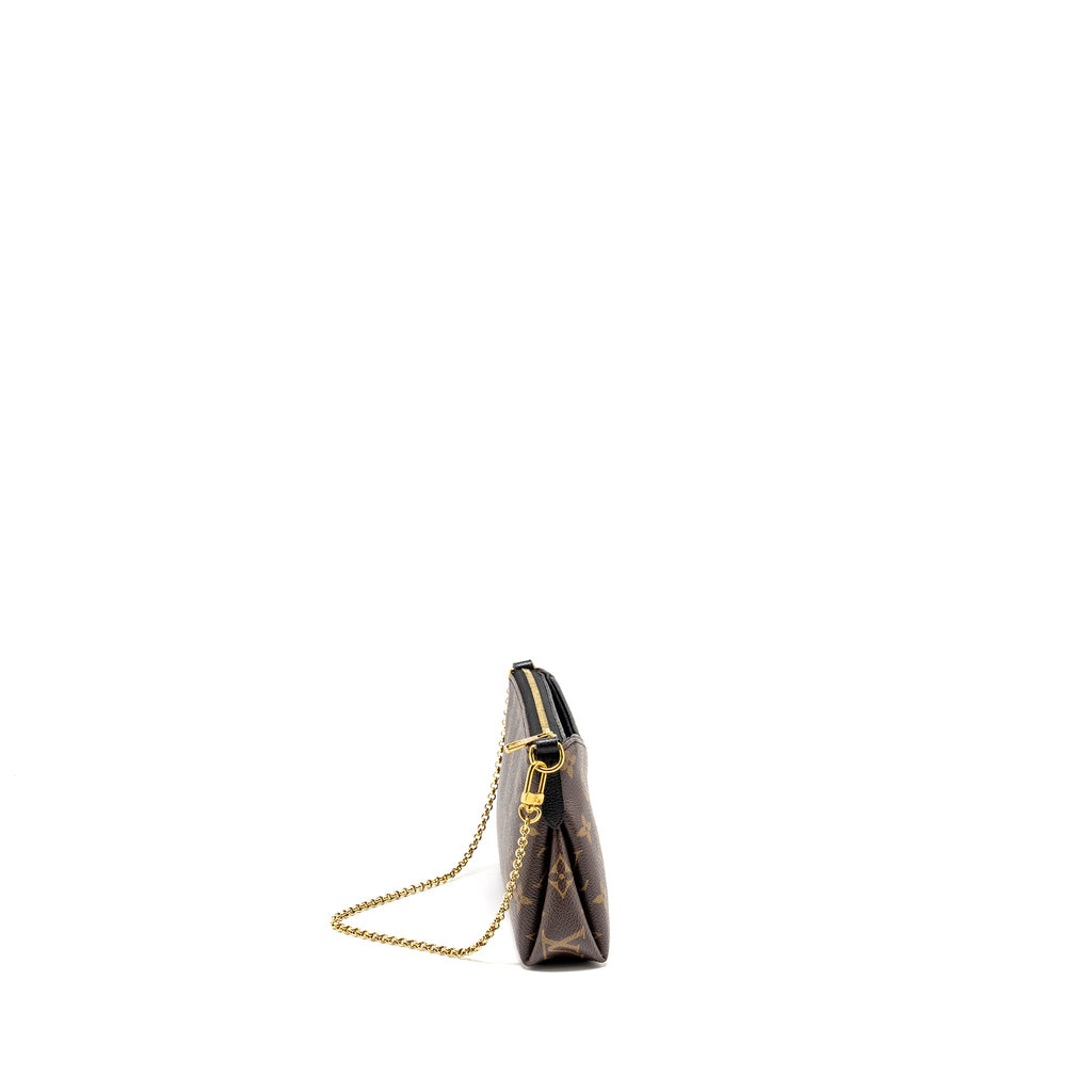 LOUIS VUITTON PALLAS CLUTCH MONOGRAM 2 WAY SHOULDER BAG MONOGRAM CANVAS/LEATHER BLACK GHW