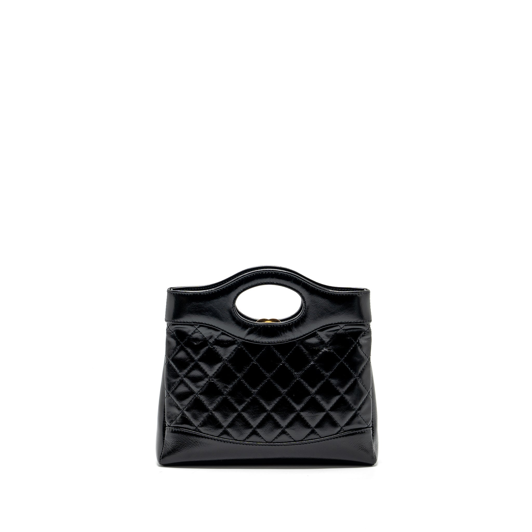 CHANEL 23C MINI 31 BAG SHINY CALFSKIN BLACK LGHW (MICROCHIP)