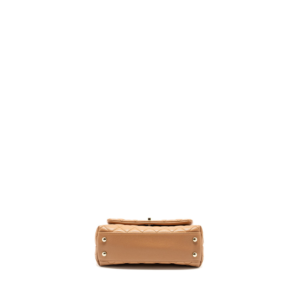 CHANEL 21P SMALL COCO HANDLE CAVIAR CARAMEL LGHW