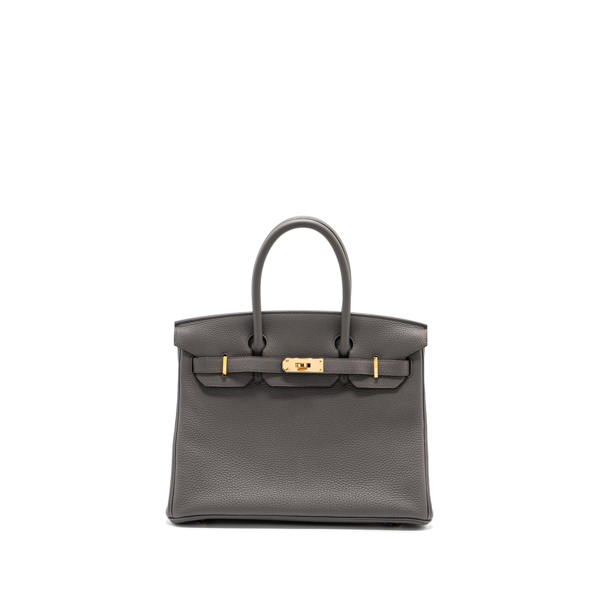 HERMES BIRKIN 30 TOGO LEATHER GRIS ETAIN RGHW
