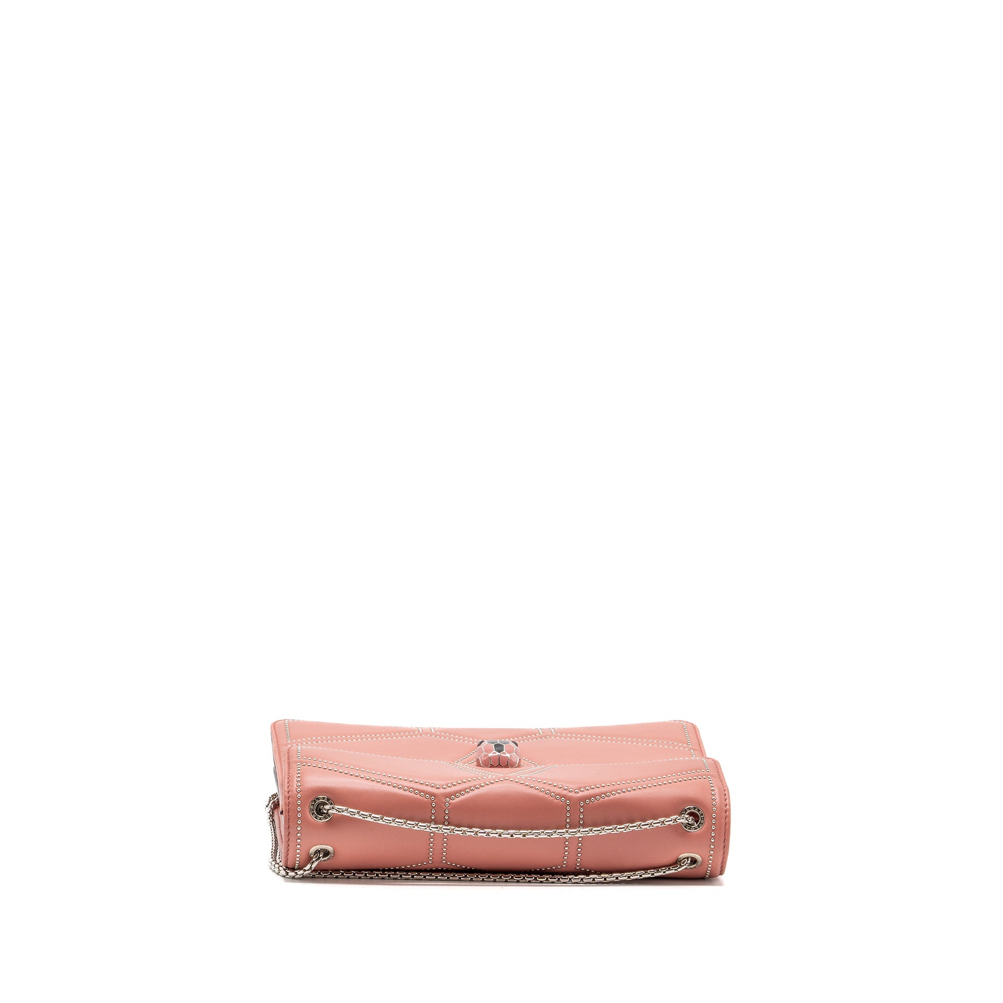 BVLGARI SERPENTI FOREVER SHOULDER BAG STUD LIMITED LAMBSKIN DARK PINK SHW