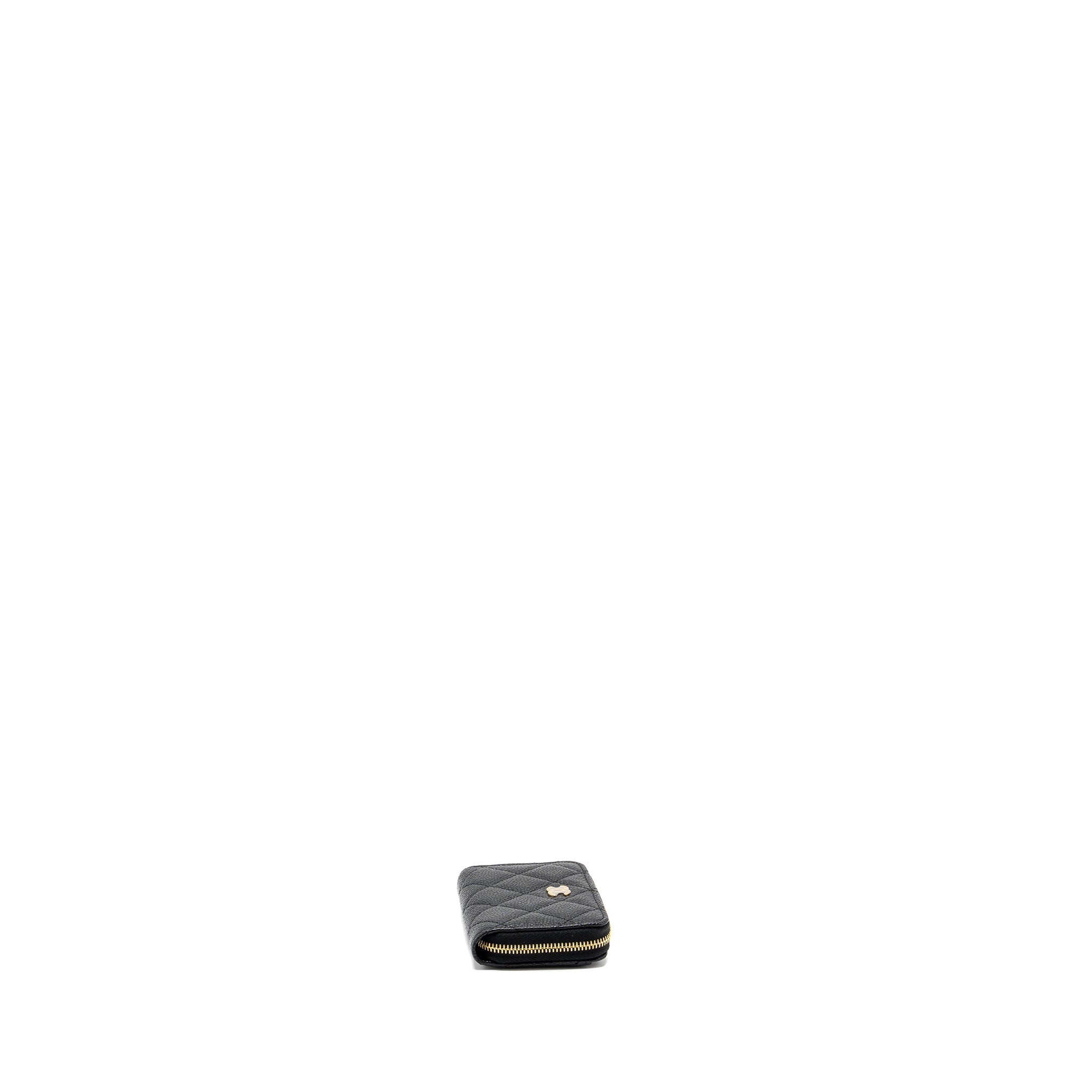 CHANEL ZIPPER CARD HOLDER CAVIAR BLACK GHW(MICROCHIP)