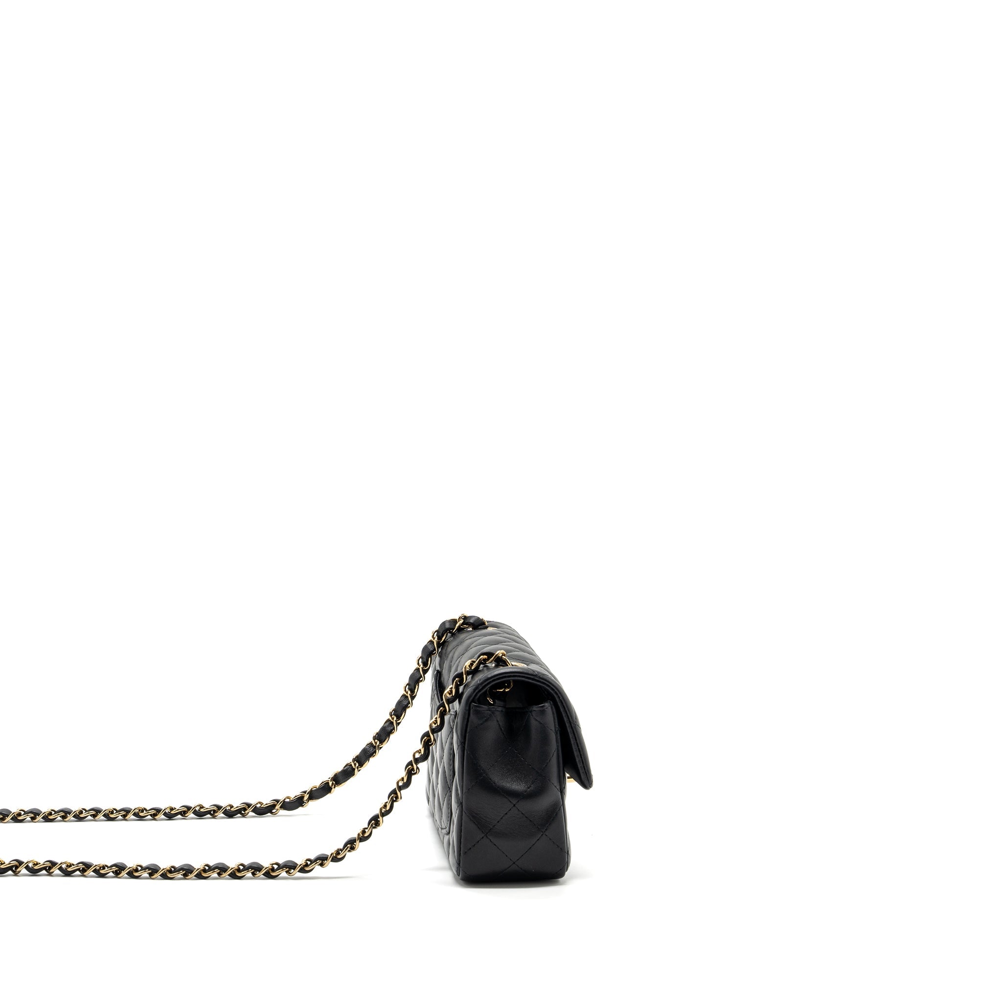 CHANEL CLASSIC MINI RECTANGULAR FLAP BAG LAMBSKIN BLACK LGHW (MICROCHIP)