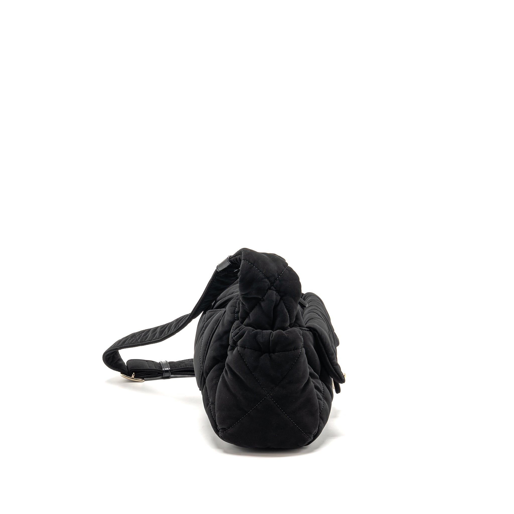 CHANEL 25N SKI SERIES COCONEIGE SHOULDER BAG NYLON BLACK LGHW (MICROCHIP)
