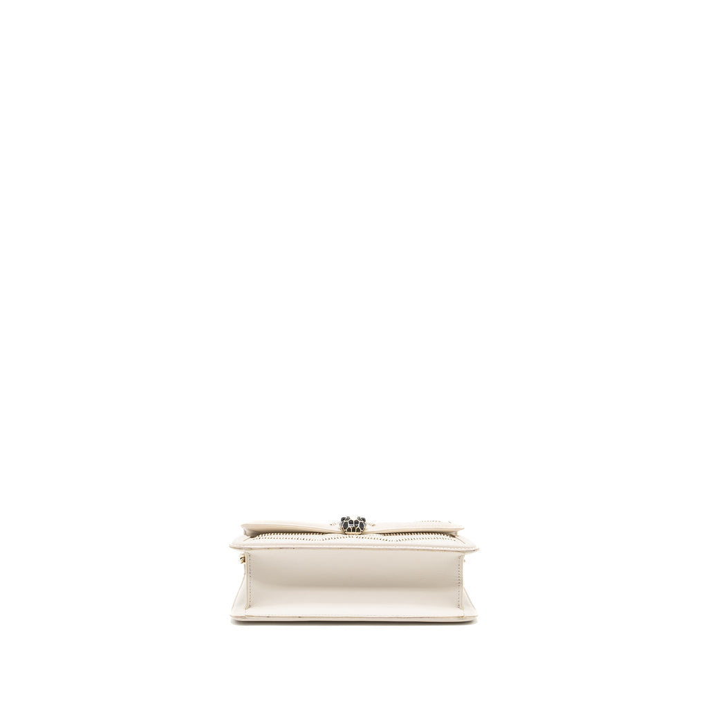 BVLGARI SERPENTI FLAP CHAIN BAG CALFSKIN LIMITED EDITION WHITE LGHW