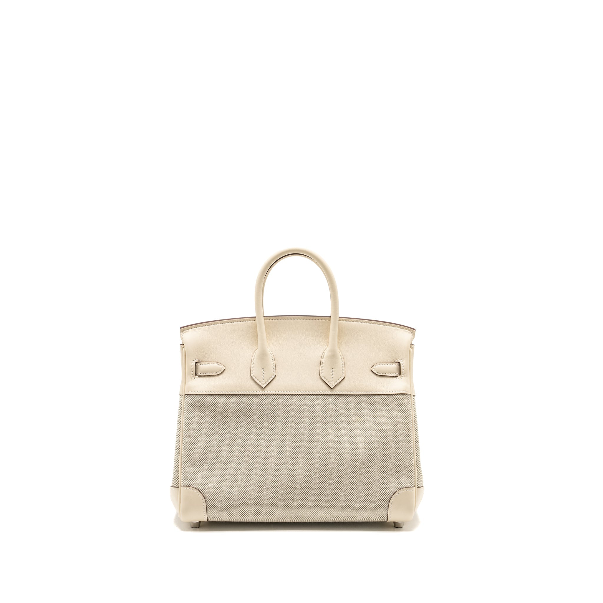 HERMES BIRKIN 25 TOILE H/SWIFT ECRU-AMANDE/NATA SHW