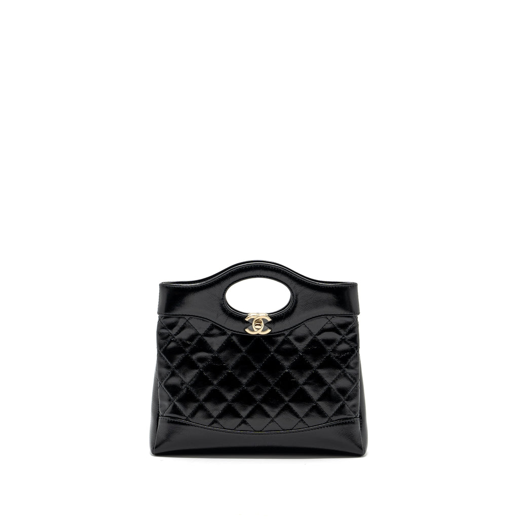 CHANEL 23C MINI 31 BAG SHINY CALFSKIN BLACK LGHW (MICROCHIP)