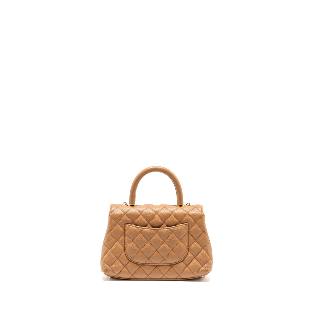 CHANEL 21P SMALL COCO HANDLE CAVIAR CARAMEL LGHW