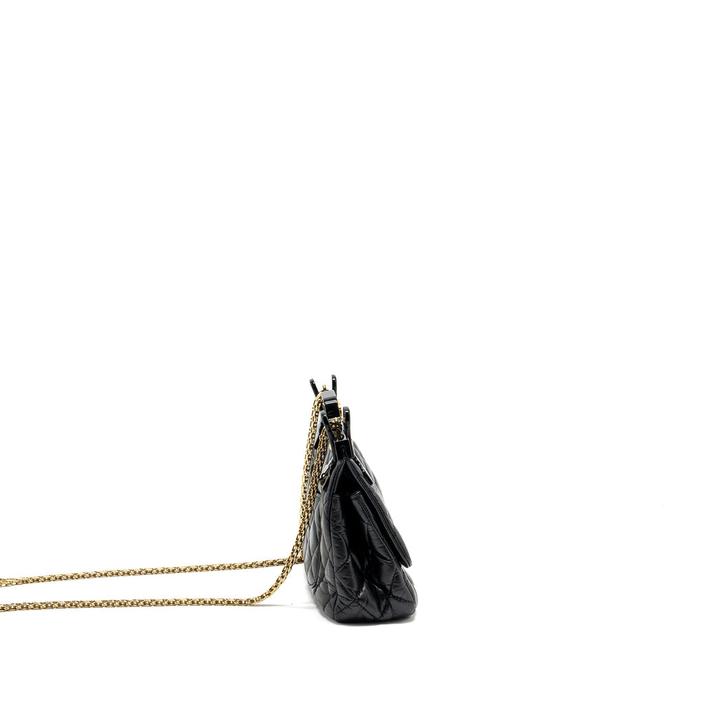 CHANEL HANGER REISSUE FLAP BAG LIMITED EDITION AGED CALFSKIN BLACK GHW