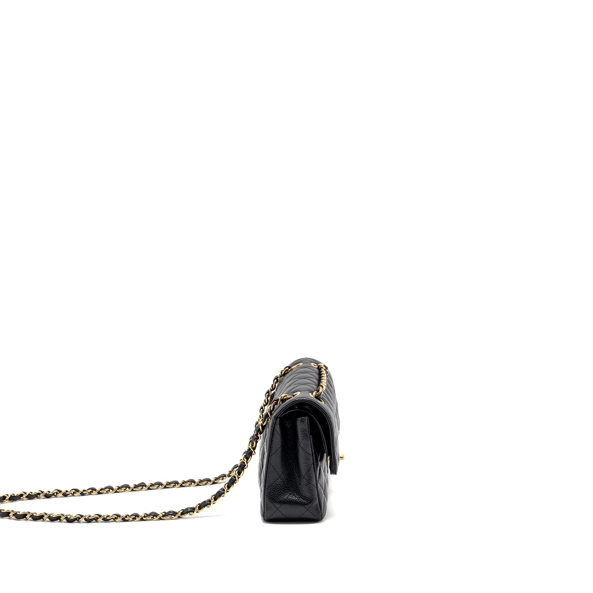 CHANEL SMALL CLASSIC DOUBLE FLAP BAG CAVIAR BLACK GHW