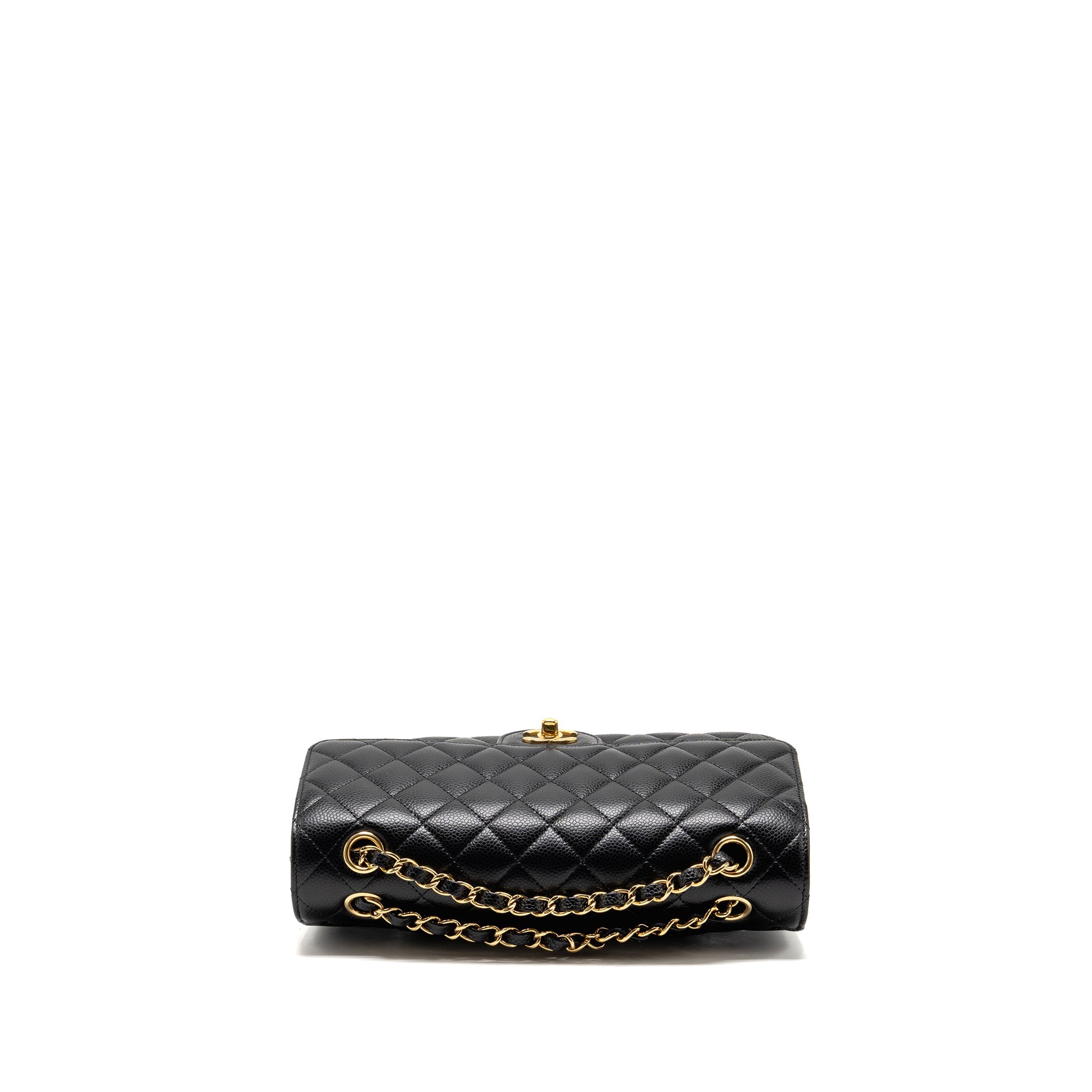 CHANEL MEDIUM CLASSIC DOUBLE FLAP BAG CAVIAR BLACK GHW (MICROCHIP)