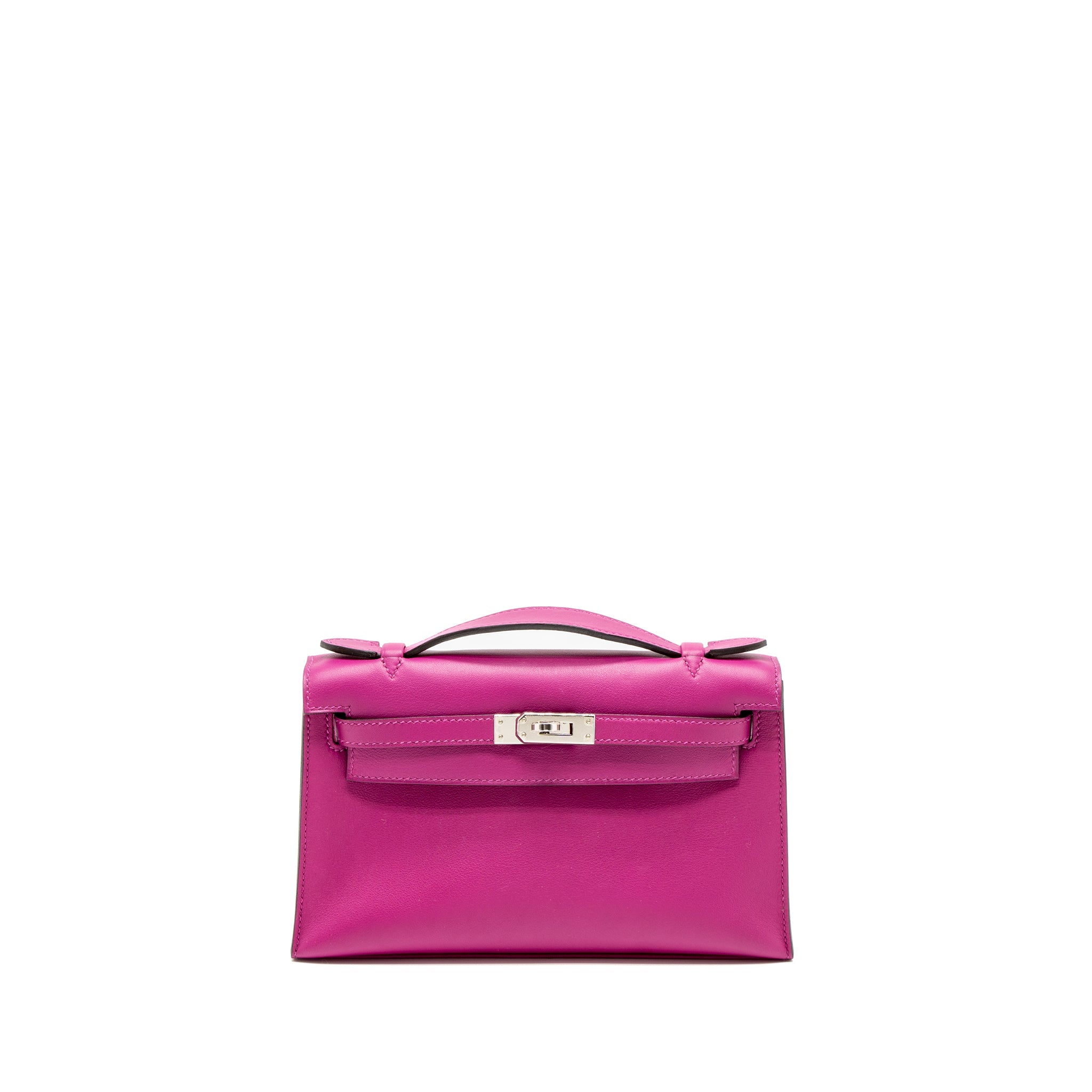HERMES KELLY POCHETTE SWIFT ROSE POURPRE SHW