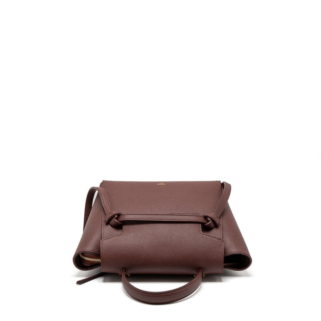 CELINE MICRO BELT BAG GRAINED CALFSKIN BURGUNDY GHW