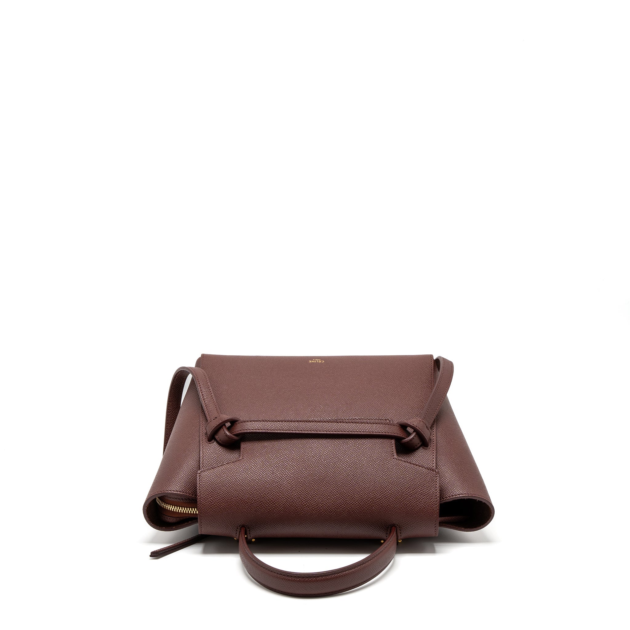 CELINE MICRO BELT BAG GRAINED CALFSKIN BURGUNDY GHW