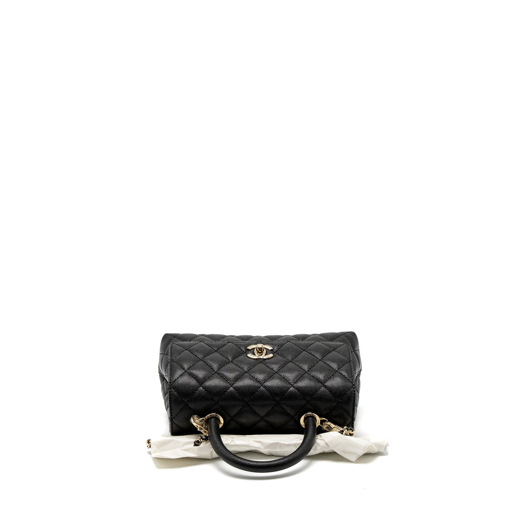 CHANEL SMALL COCO HANDLE CAVIAR BLACK LGHW (MICROCHIP)