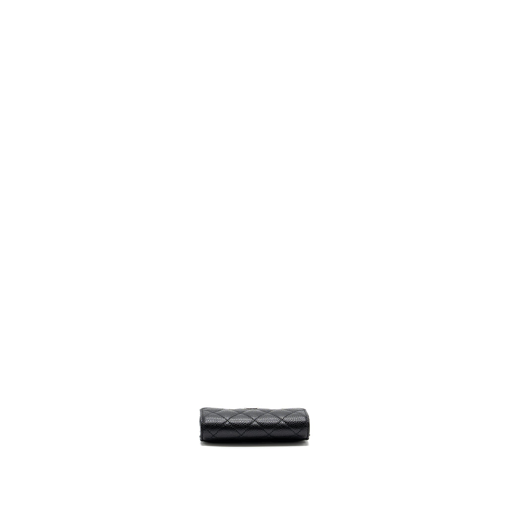 CHANEL CLASSIC FLAP CARD HOLDER CAVIAR BLACK SHW (MICROCHIP)