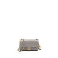 CHANEL PEARL CRUSH MINI RECTANGULAR LAMBSKIN LIGHT GREY BRUSHED GHW (MICROCHIP)