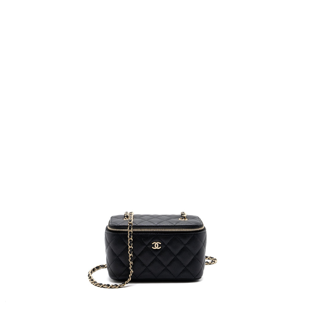 CHANEL LONG VANITY CASE CAVIAR BLACK LGHW