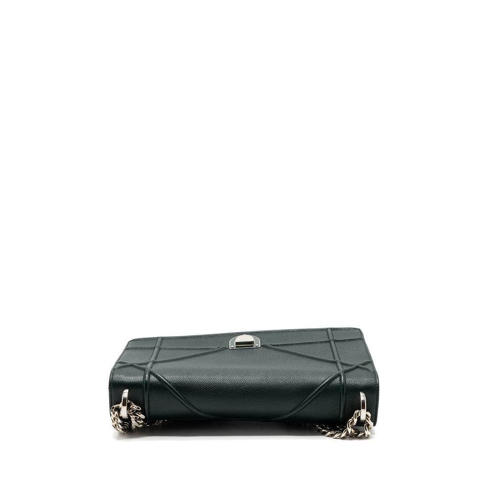 DIOR LARGE DIORAMA BAG GRAINED CALFSKIN DARK GREEN SHW