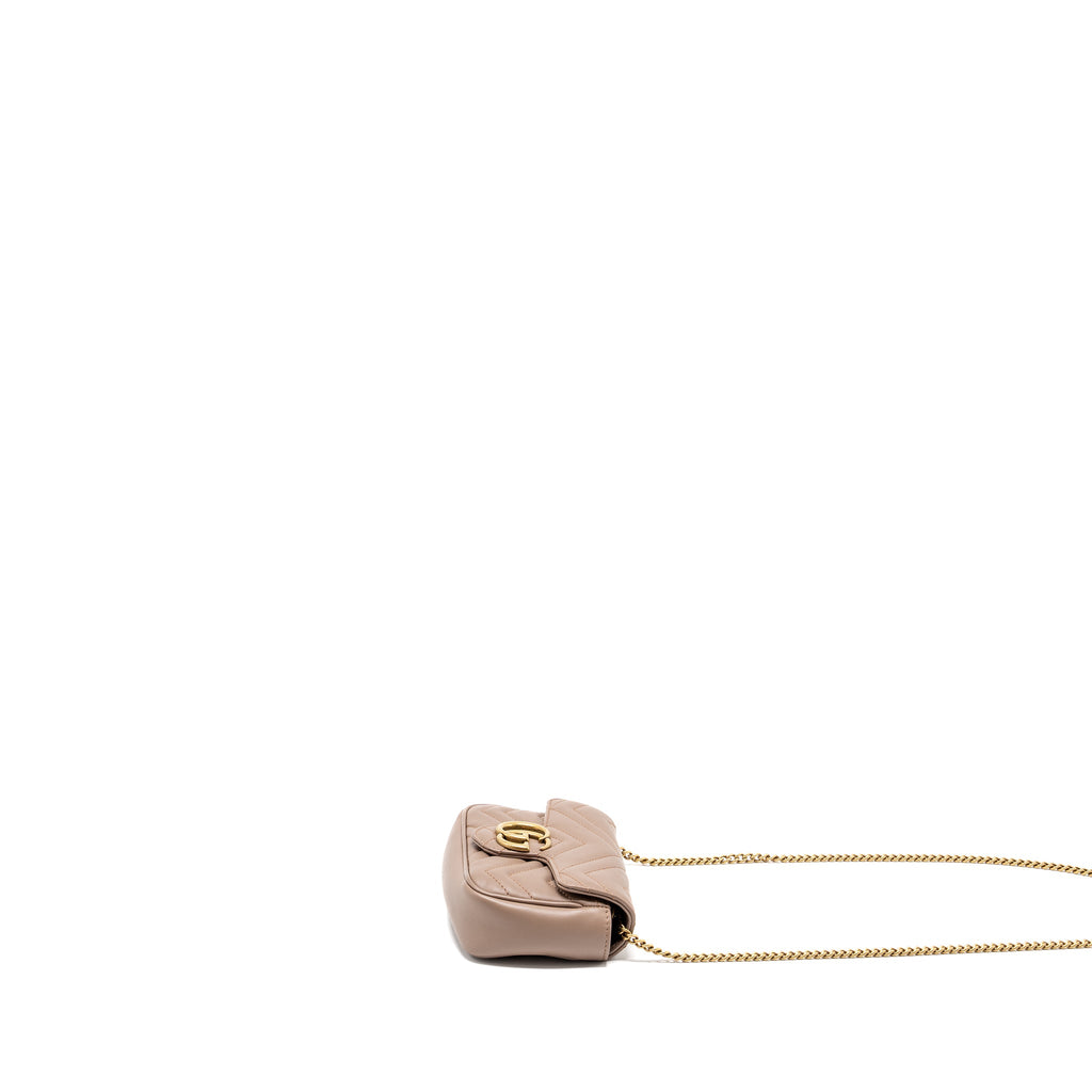GUCCI SUPER MINI GG MARMONT CALFSKIN BEIGE GHW