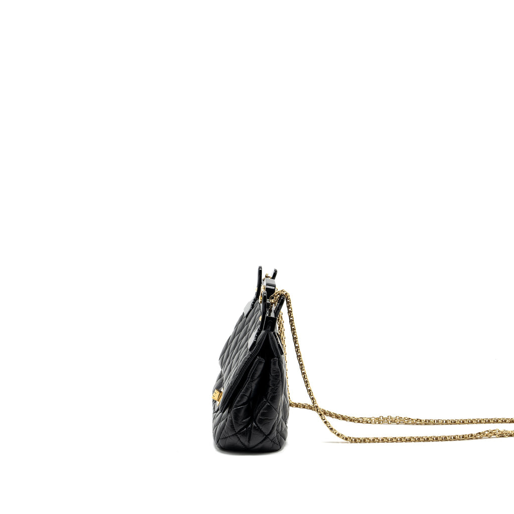 CHANEL HANGER REISSUE FLAP BAG LIMITED EDITION AGED CALFSKIN BLACK GHW
