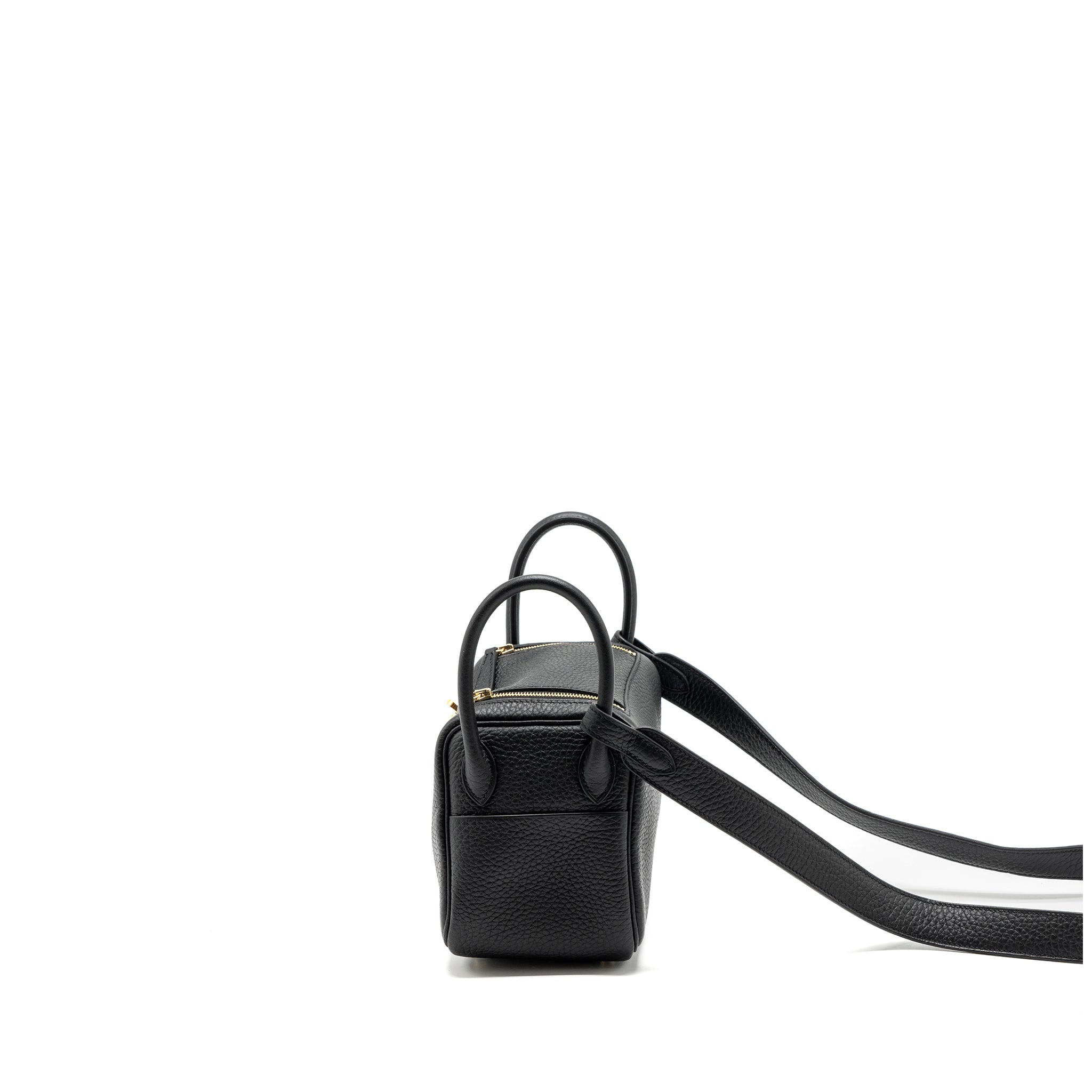 HERMES MINI LINDY CLEMENCE BLACK GHW