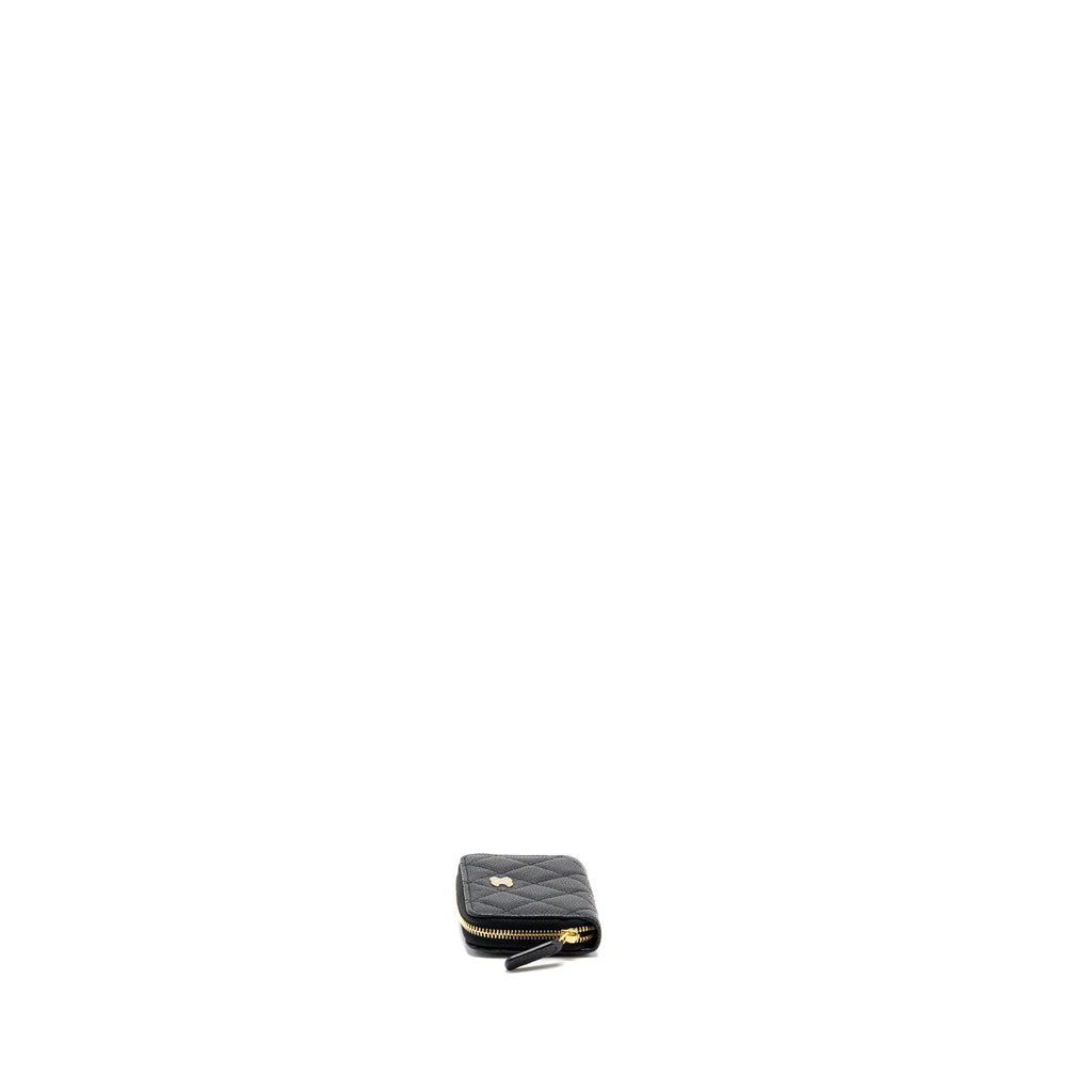 CHANEL ZIPPER CARD HOLDER CAVIAR BLACK GHW(MICROCHIP)