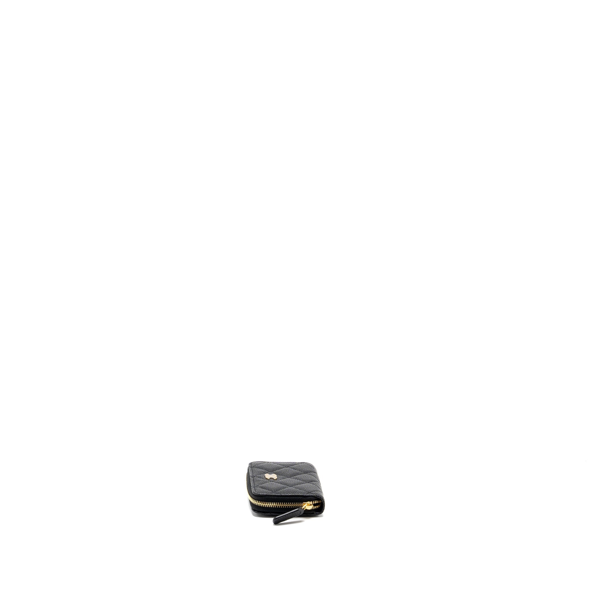CHANEL ZIPPER CARD HOLDER CAVIAR BLACK GHW(MICROCHIP)