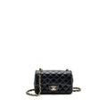 CHANEL CLASSIC MINI RECTANGULAR FLAP BAG LAMBSKIN BLACK LGHW (MICROCHIP)