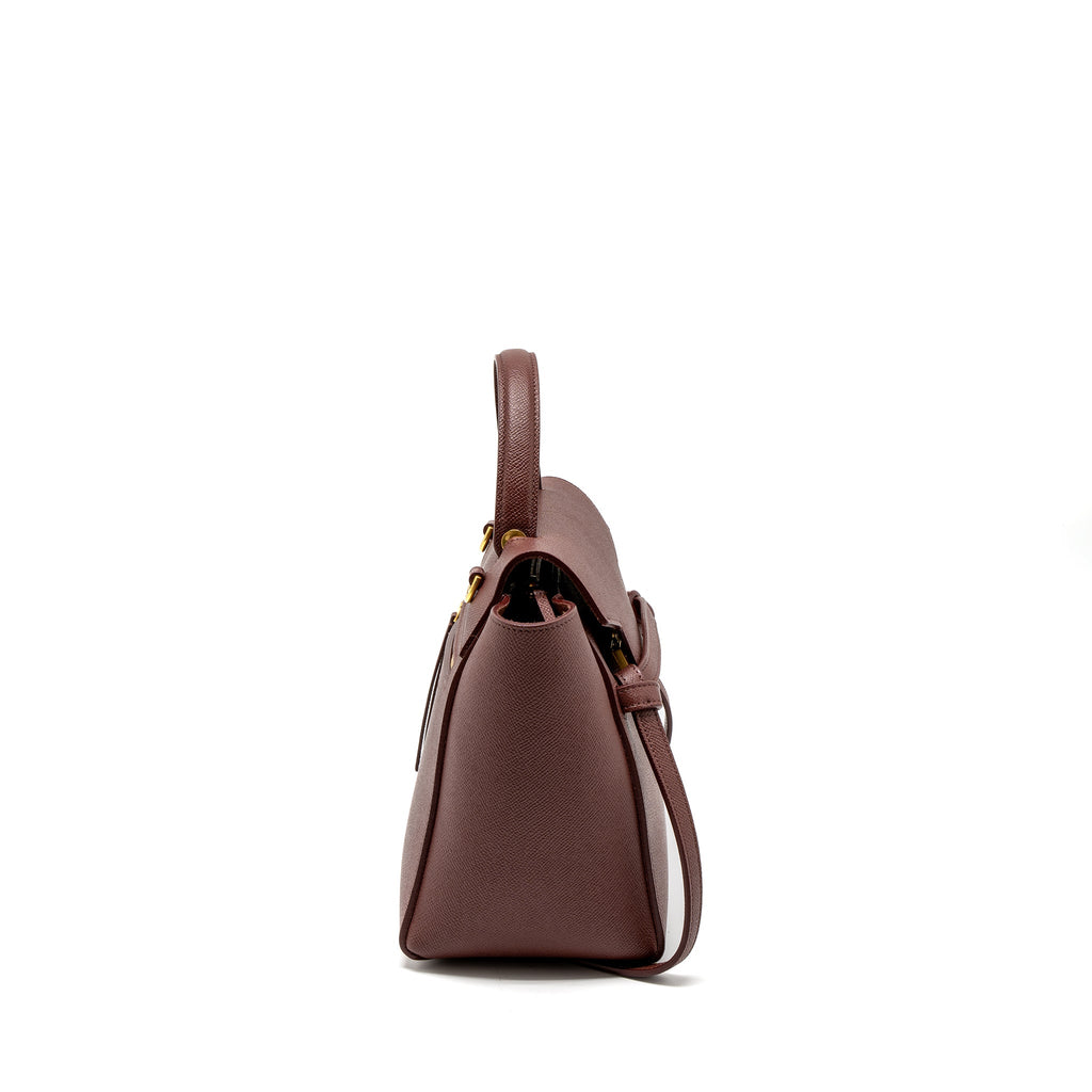 CELINE MICRO BELT BAG GRAINED CALFSKIN BURGUNDY GHW