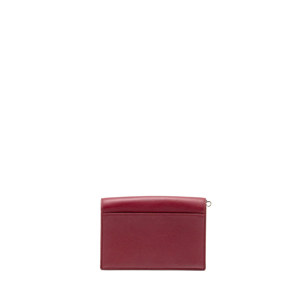 LOUIS VUITTON MYLOCKME CHAIN POCHETTE CALFSKIN MULTICOLOR DARK RED/ BEIGE/ GREY SHW