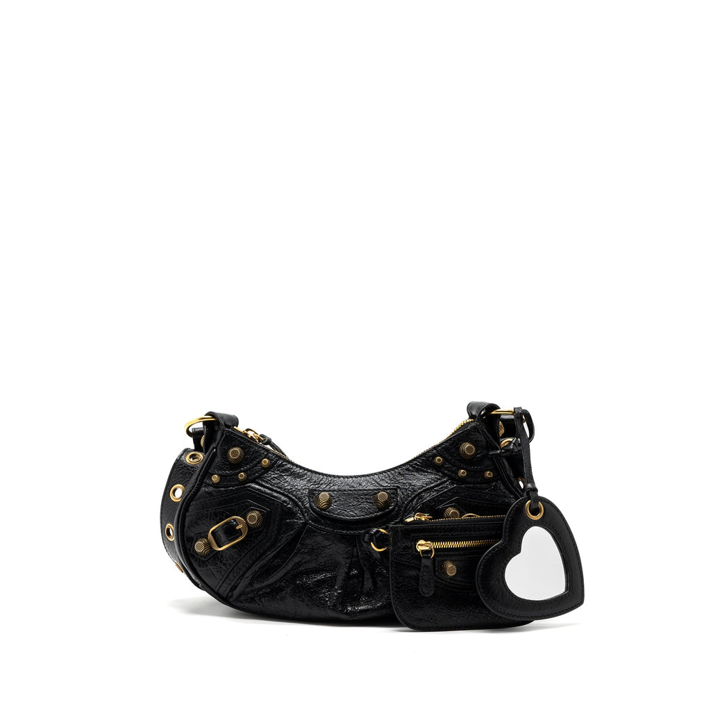 BALENCIAGA LE CAGOLE XS LAMBSKIN BLACK GHW