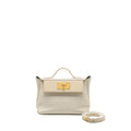 HERMES MINI 2424 24/24-21 BAG EVERCOLOR/SWIFT BLANC / NATA GHW