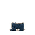 CHANEL SMALL BOY BAG CAVIAR NAVY SHW