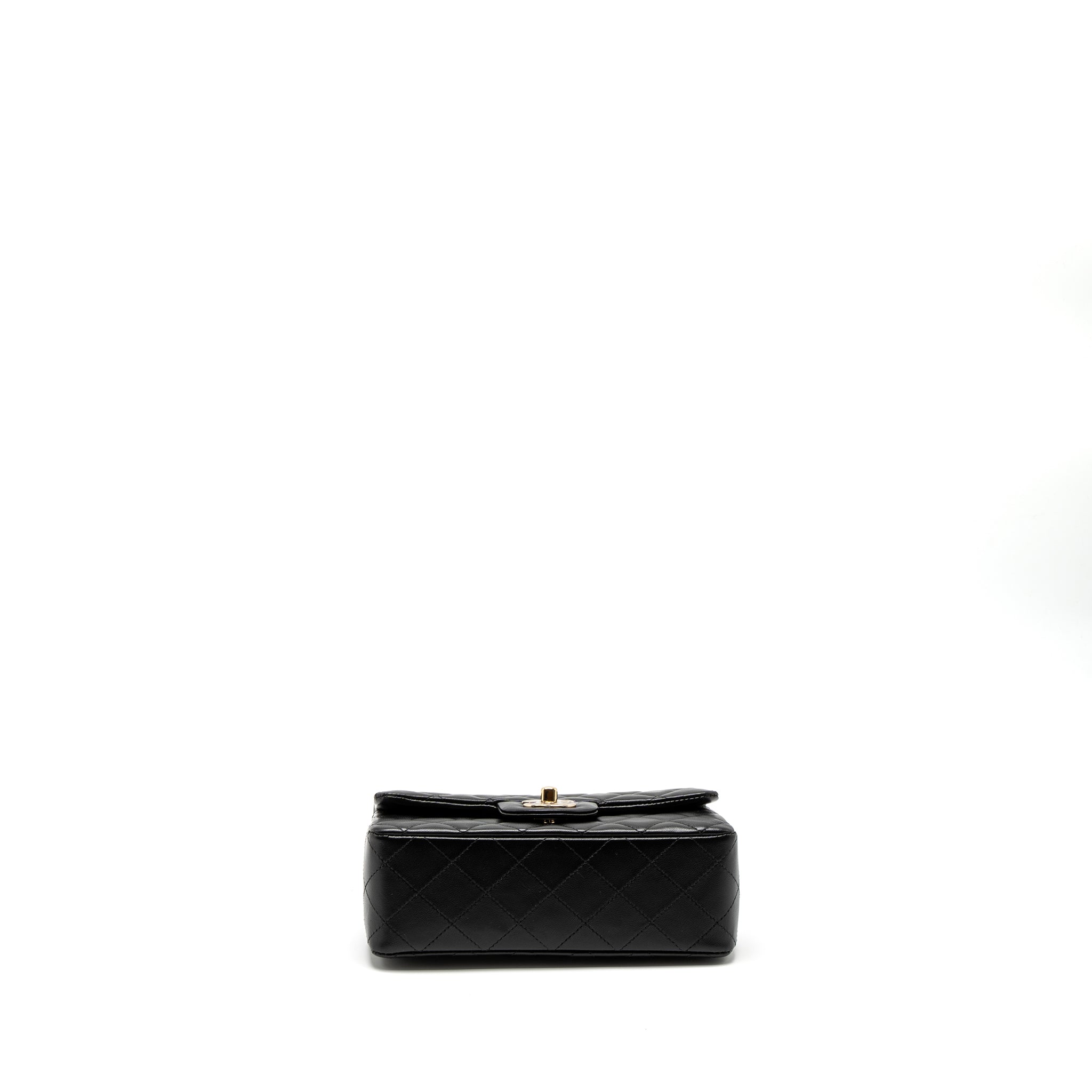 CHANEL CLASSIC MINI RECTANGULAR FLAP BAG LAMBSKIN BLACK LGHW (MICROCHIP)