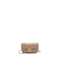 GUCCI SUPER MINI GG MARMONT CALFSKIN BEIGE GHW