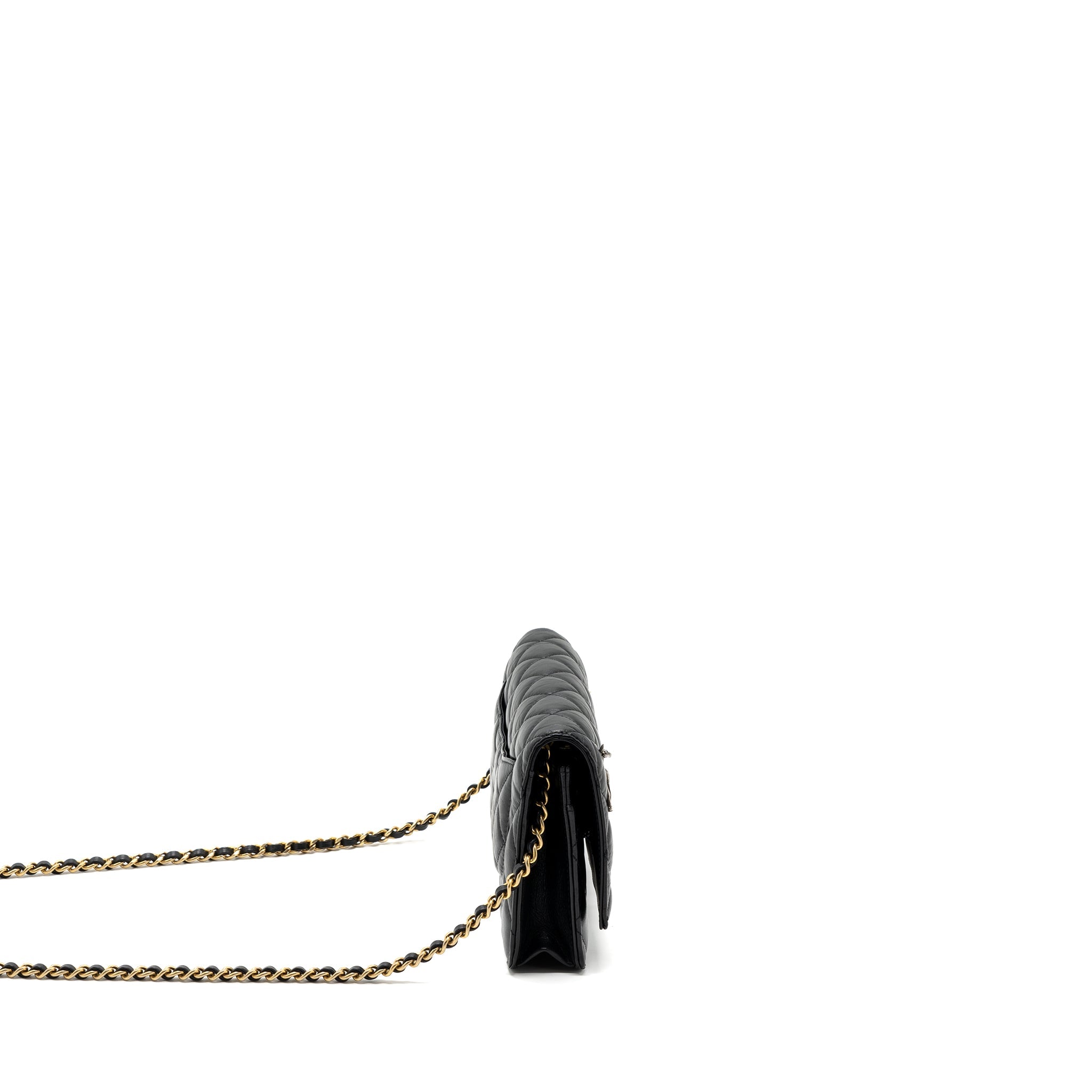CHANEL 2.55 REISSUE LUCKY CHARMS WALLET ON CHAIN AGED CALFSKIN BLACK GHW