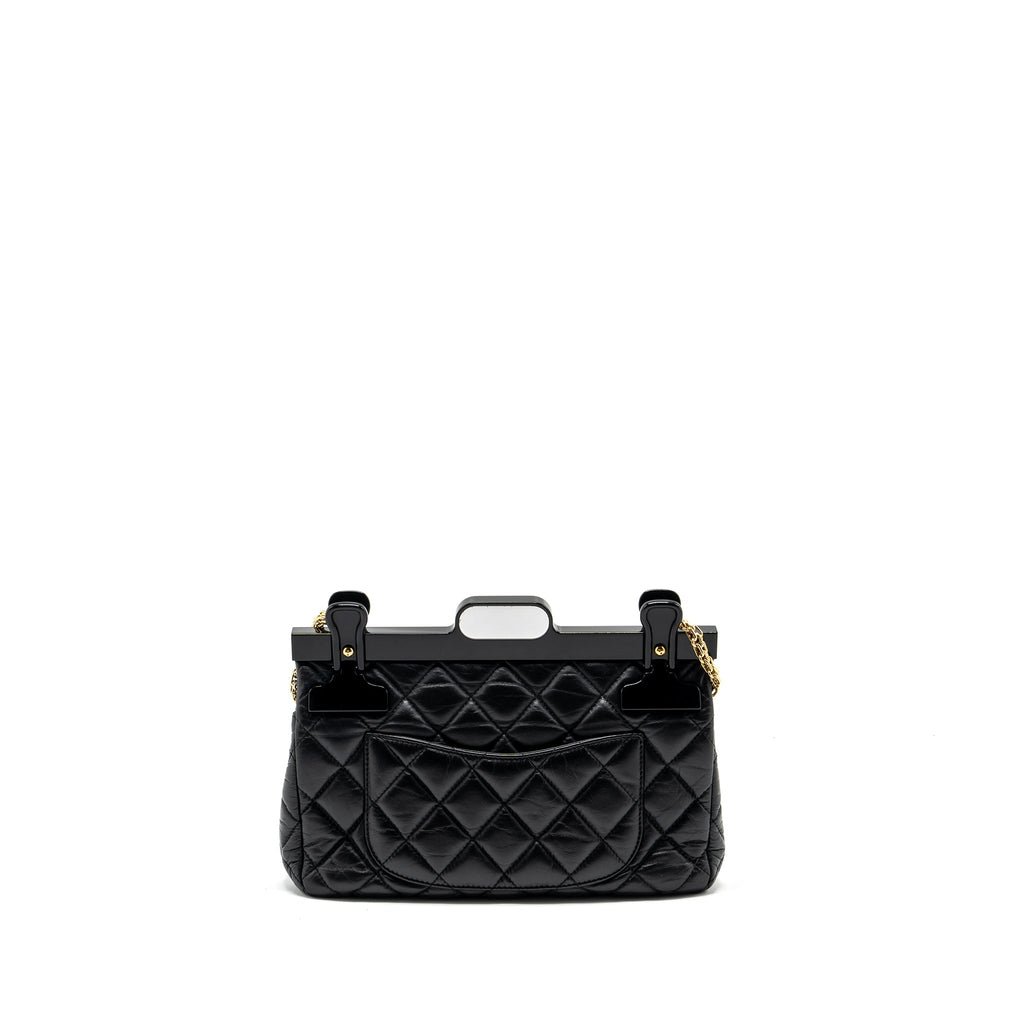 CHANEL HANGER REISSUE FLAP BAG LIMITED EDITION AGED CALFSKIN BLACK GHW