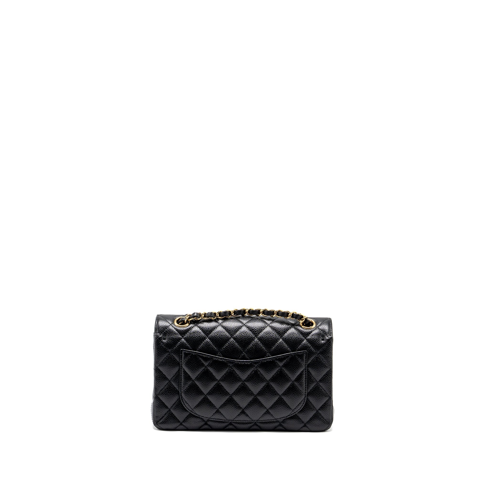 CHANEL SMALL CLASSIC DOUBLE FLAP BAG CAVIAR BLACK GHW
