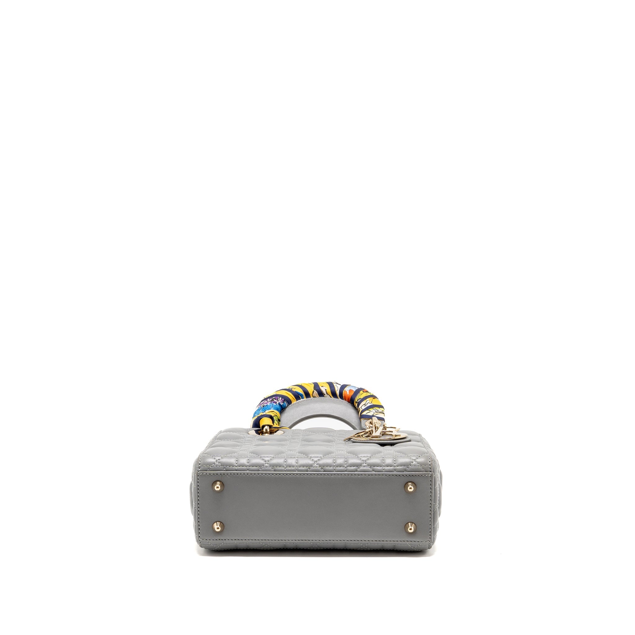 DIOR SMALL LADY DIOR MY ABCDIOR BAG CANNAGE LAMBSKIN GREY LGHW