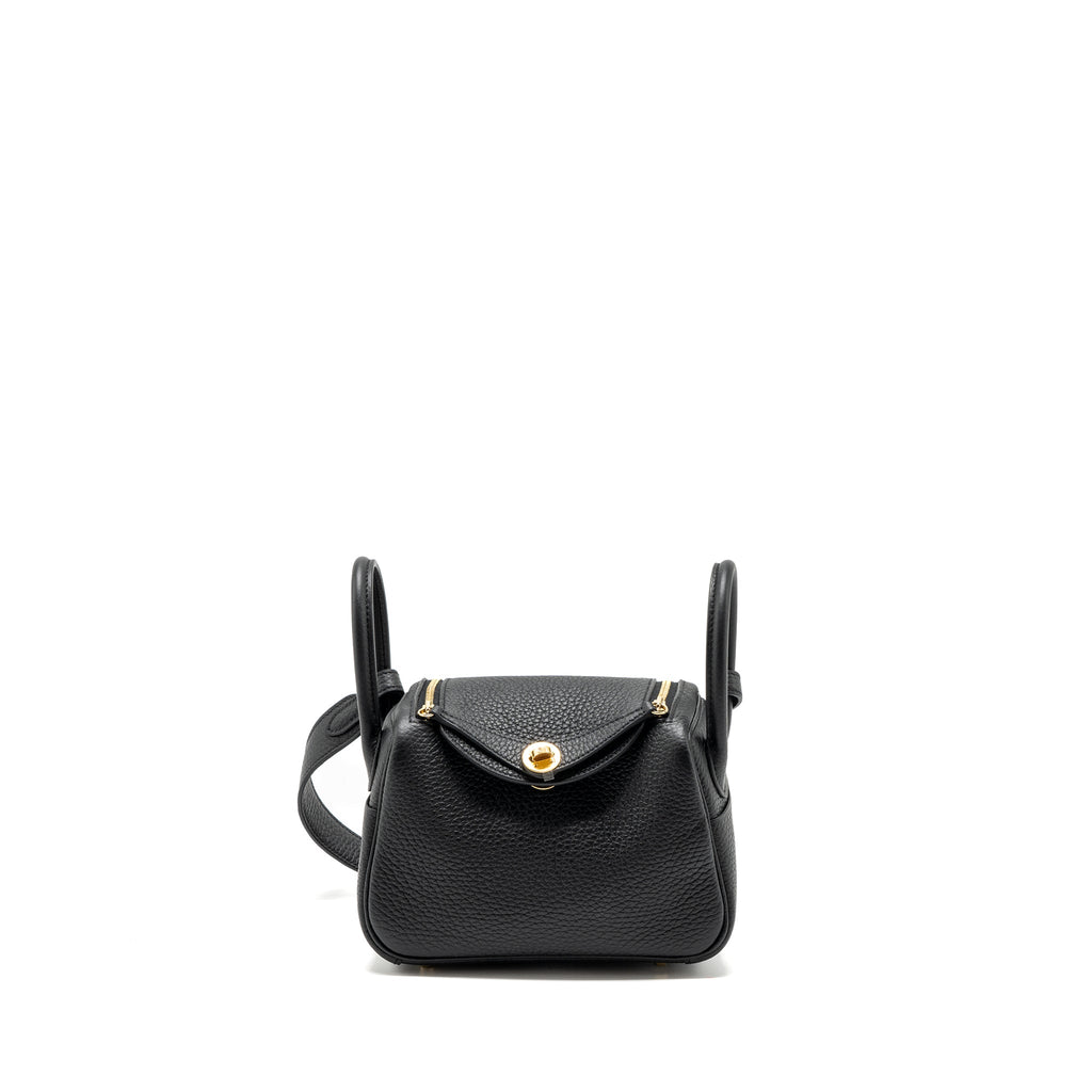 HERMES MINI LINDY CLEMENCE BLACK GHW